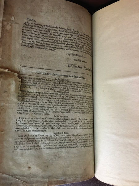 William Ramesey's Astrologie Restored 1654 signed, beautiful book