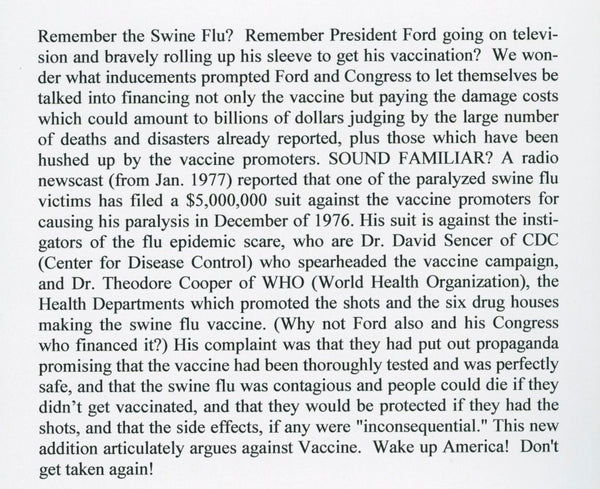Swine Flu Expose by Eleanor McBean Ph.D-softcover