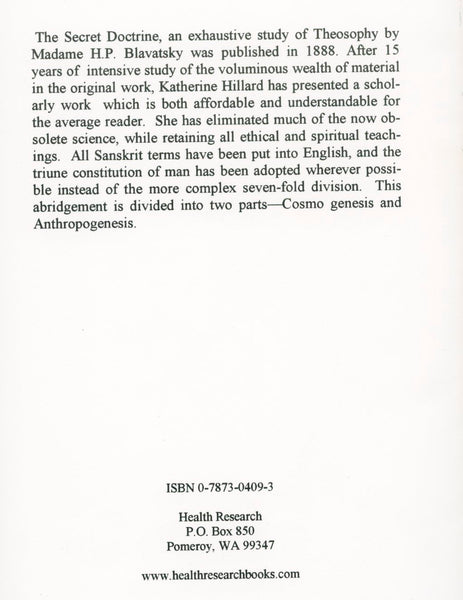 An Abridgement By Katherine Hillard of The Secret Doctrine - HP Blavatsky